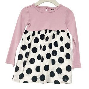 Tea Collection Pink and White Polka Dot Dress Baby Girl Dress Fit & Flare 12-18M